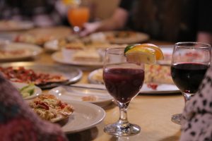 pizza and wine